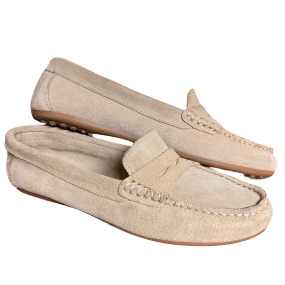 Enzo Tesoti Shoes - ENZO TESOTI Women’s Tan Suede Leather Driving Loafers 8.5